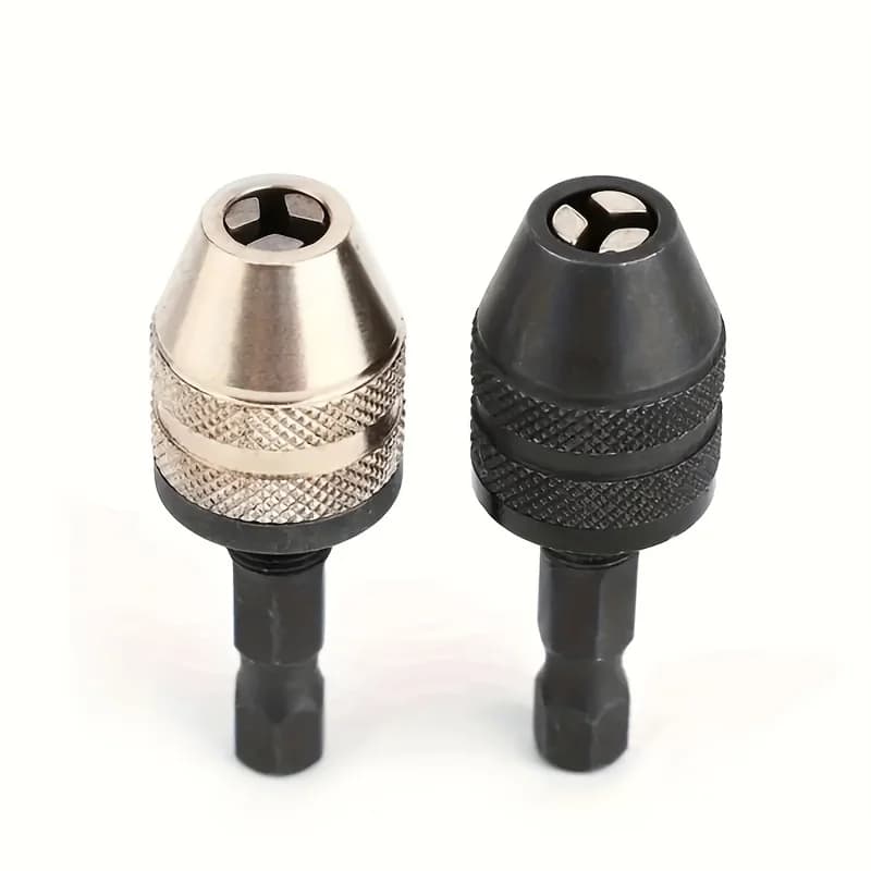 Set di 2 adattatori per punte a percussione per cacciavite con pinza per trapano senza chiave 1/4 "' punta per trapano per asta esagonale strumento di posizione della freccia cambio rapido Conv