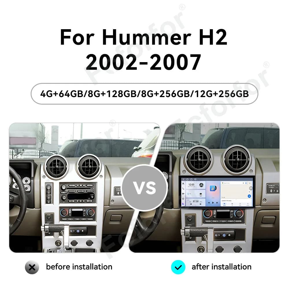 Smart Android 15 Car Accessories Head Unit 15.8 Inch Full Touch Premium Full HD GPS Navi Car Radio For Hummer H2 2002-2007