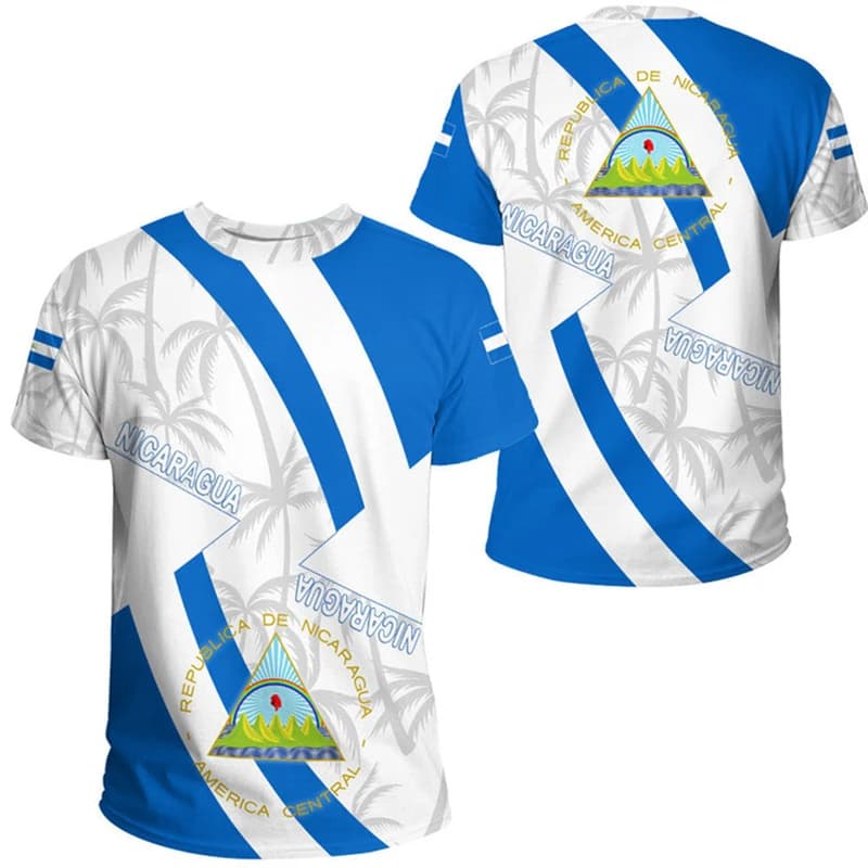 Nicaragua Flag Map 3D Printed T Shirt For Men Clothes Fashion Male T-Shirt National Emblem Tshirt Independence Day Tee Women Top
