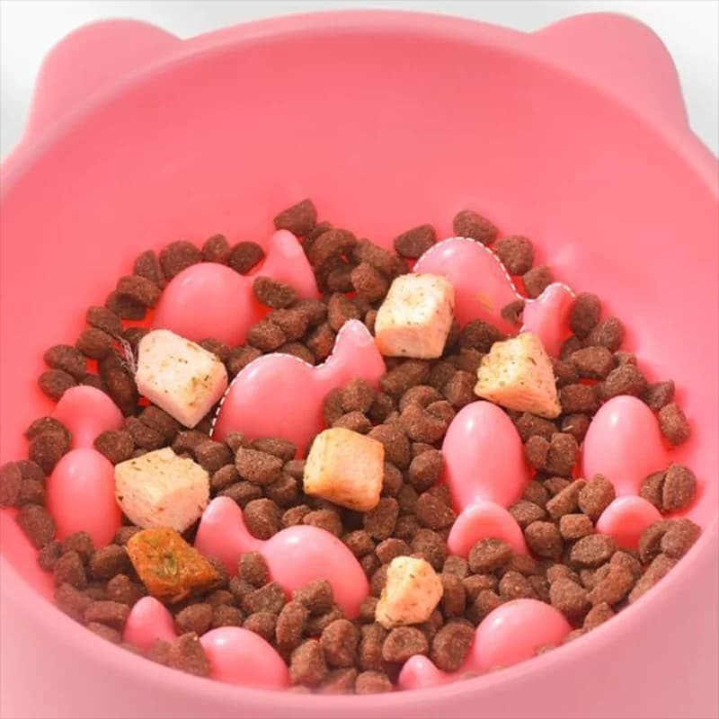 Cat slow food bowl small cat and dog anti-choking bowl neck protection design cat and dog feeding device pet supplies