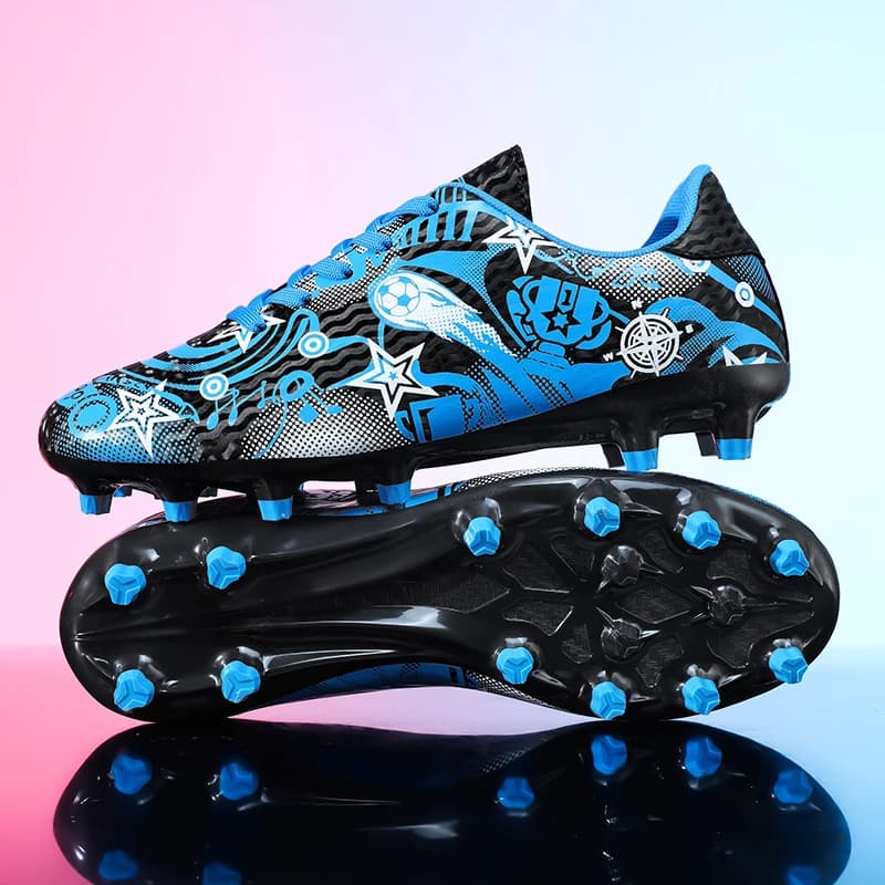 Men's and Women's Football Shoes, Outer Fields Anti-slip Sneakers, Futsal Ultra-light Shoes, Football Footwear with TF/FG