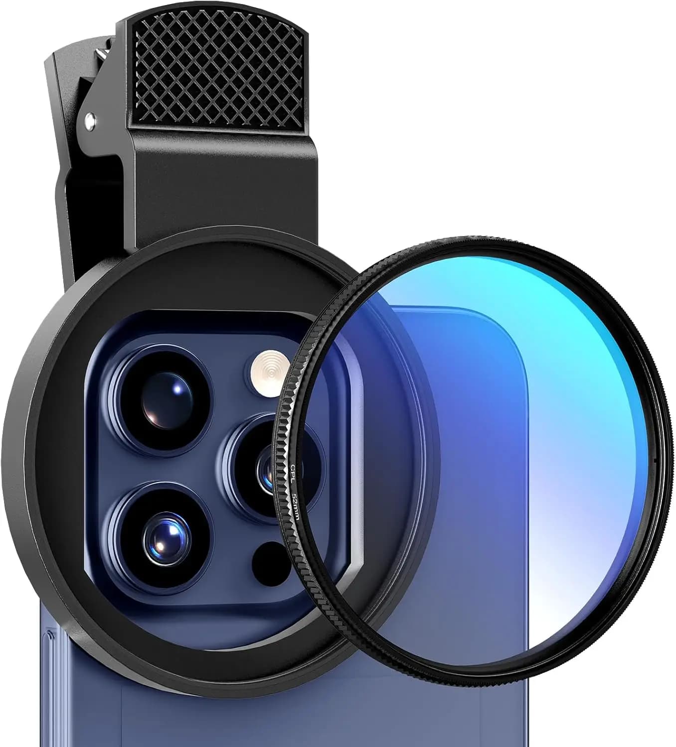 CPL/UV filter kit with 52 mm circular universal portable polarizer camera lens clip for iPhone Huawei Xiaomi Samsung