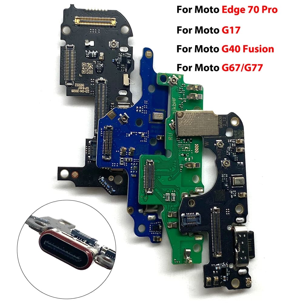 Charging Port Flex Cable For Moto Edge 70 Fusion G67 Power G57 G17 G77 USB Charger Dock Connector With Microphone Ribbon Repair