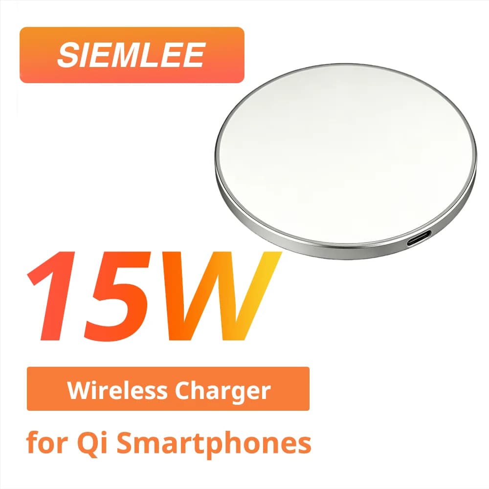 Qi Wireless Charger Fast Wireless Charger Pad 15W SIEMLEE SLWC01