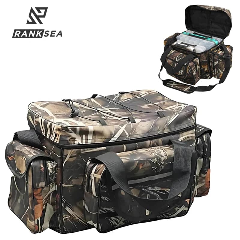 Freshwater or saltwater fishing gear bag, water resistant 3600 gear bag, fishing bags