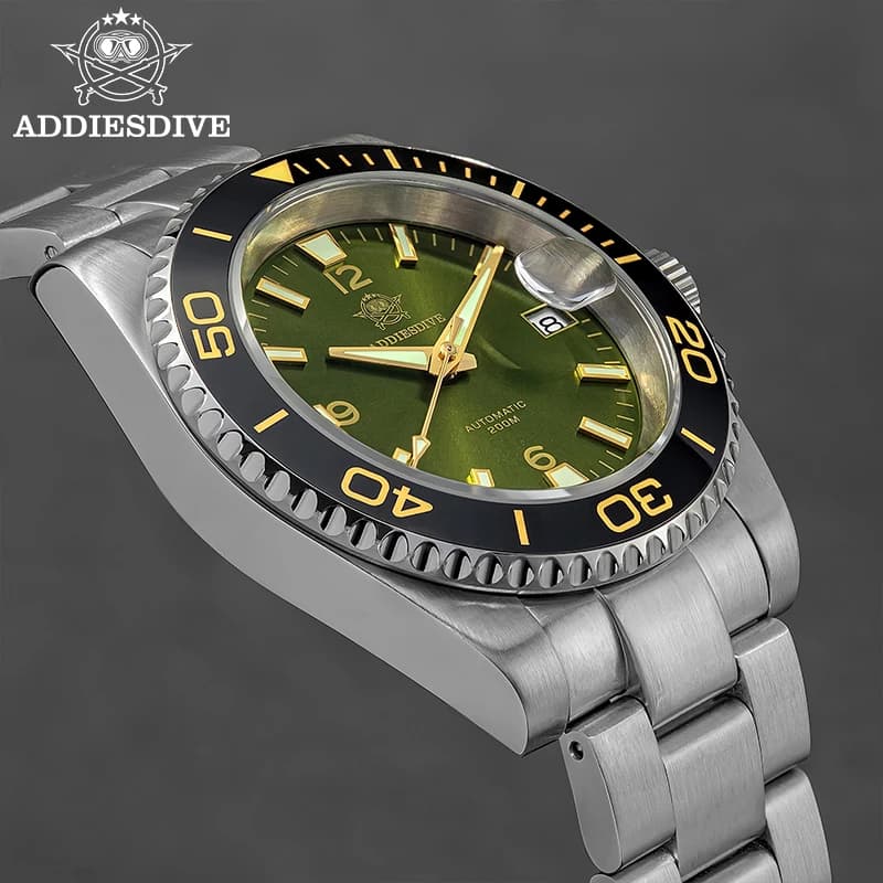 ADDIESDIVE AD2505 Orologio da uomo Vetro zaffiro BGW9 Luminoso Reloj 200M Impermeabile 8215 Movimento Orologio meccanico automatico