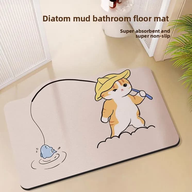 Tappetino Speciale Batoom in Silicone Dendroid ad Alto Assorbimento, Asciugatura Rapida, Antiscivolo, per Uso Domestico, Bagno e Ingresso