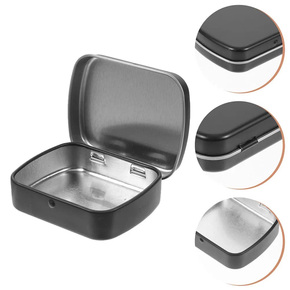 5Pcs Compact Metal Tin Box with Tight Seal Lid Portable Mini Storage Container for Craft Supplies Earrings Nail Polish Beads