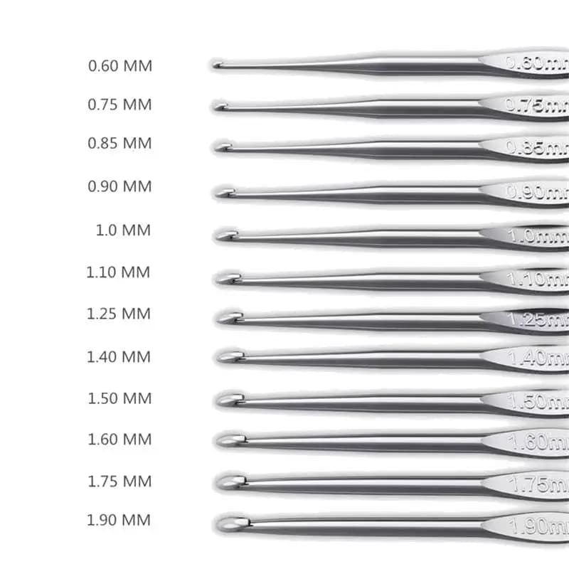 0.6mm-1.9mm Manico in metallo Uncinetto Ferri da maglia Set Piccole dimensioni FAI DA TE Aghi per uncinetto in pizzo per strumenti di tessitura del filato del maglione