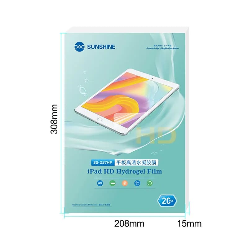 Proteggi schermo per cellulare Sunshine, pellicola idrogel per iPhone, iPad, tablet, 12 pollici, ss-057hp, ss-057p, ss-057pb, ss-057p