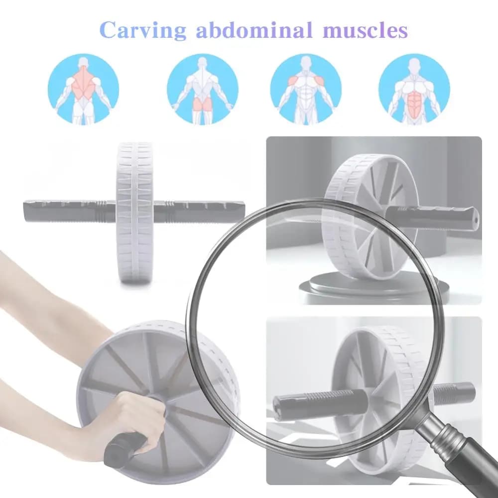Workout AB Roller Wheel Non-slip Abdominal Roller No Noise Abdominal Trainer Abdominal Exerciser Strengthen Muscle Exercise