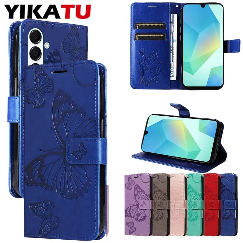Custodia a Portafoglio Magnetica a Farfalla per Samsung Galaxy S25 S24 S23 S22 S21 S20 S10 S9 S8 FE Plus S7 S6 Edge Note 20 Ultra Flip Cover