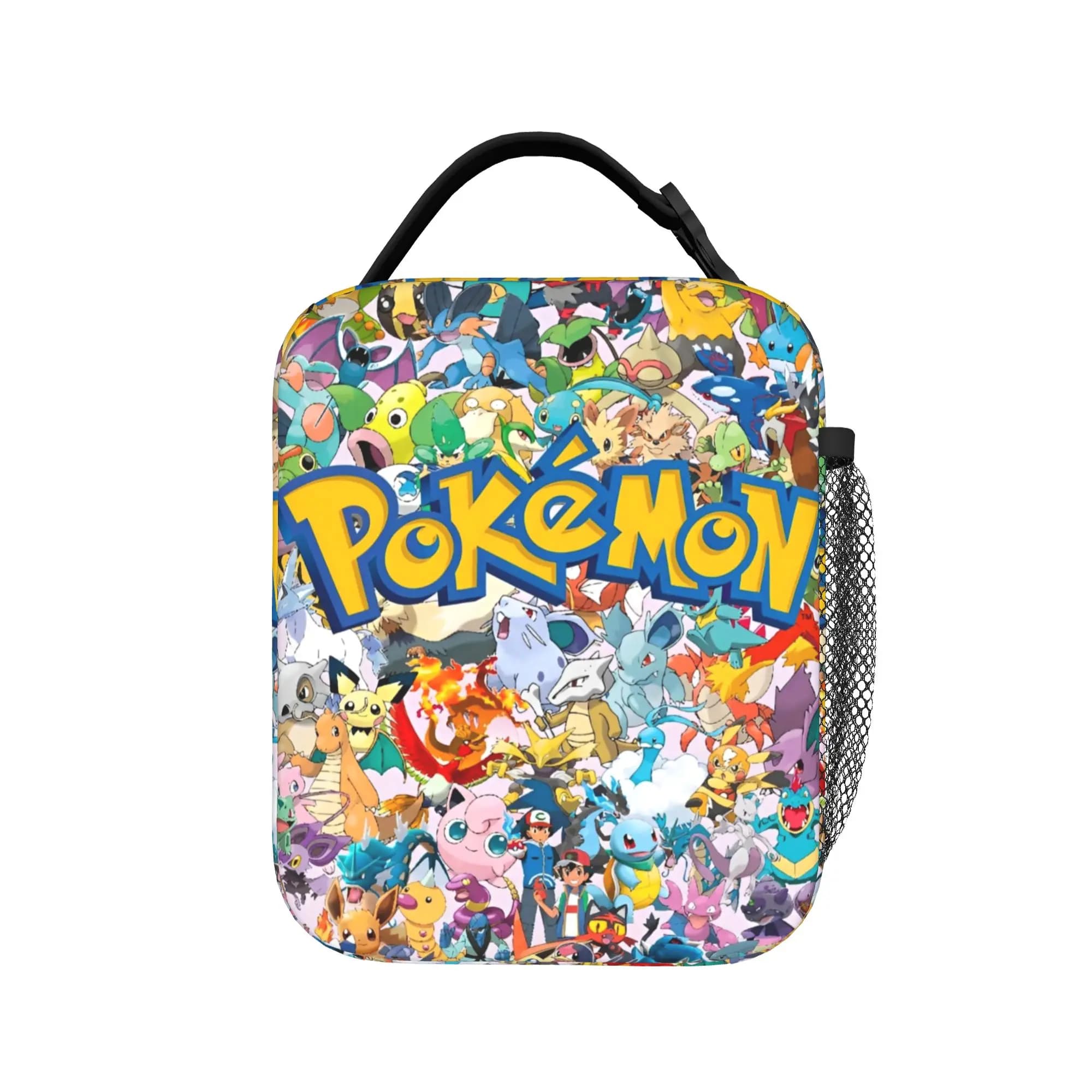 Borsa Termica per Pranzo con Simpatici Personaggi dei Cartoni Animati Poke-Mon, Contenitore per Alimenti Pokemon, Borsa Termica per Ufficio e Viaggi