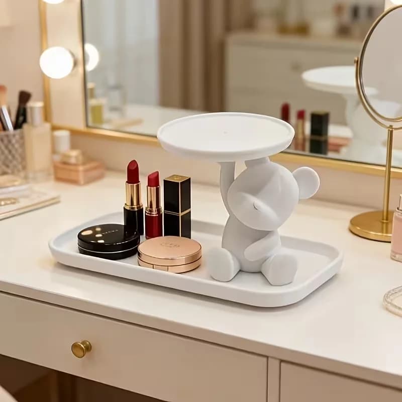 Bear Tray Jewelry Storage Decoration for Keys Wireless Earbuds - Cute Bear Design Ideal for Small Item Organization