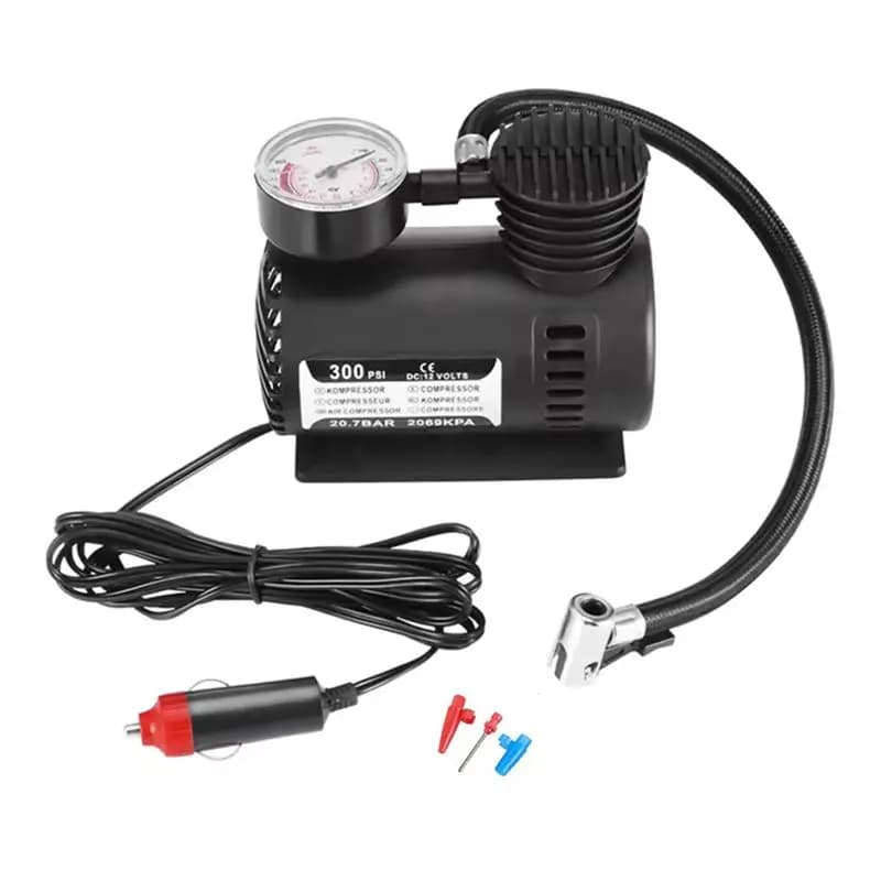 Mini pompa per pneumatici universale da 12 V - Potente compressore elettrico per gonfiaggio di auto, bici, moto e kayak, universale 12 V