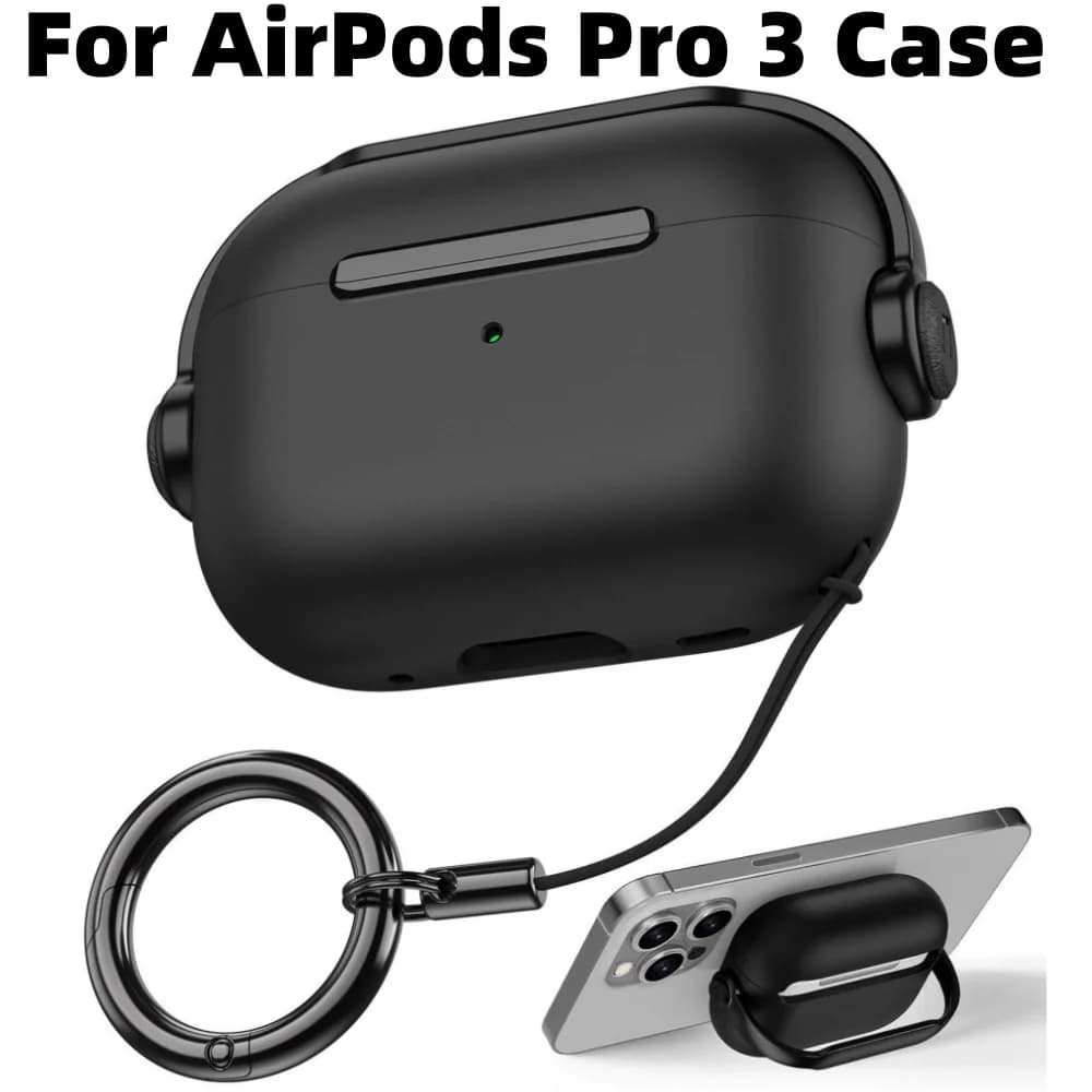 Custodia per AirPods Pro 3 con Blocco e Supporto, Simpatica Cover Protettiva Morbida in TPU per Auricolari AirPods Pro di 3a Generazione con Portachiavi