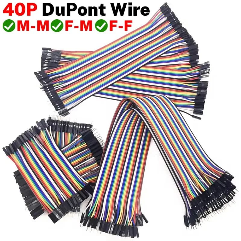Kit Cavi Jumper a Nastro Dupont 40 Pin, 16.5cm 17.5cm, Maschio-Femmina, Set di Fili in Rame 24AWG per DIY Arduino Breadboard PCB