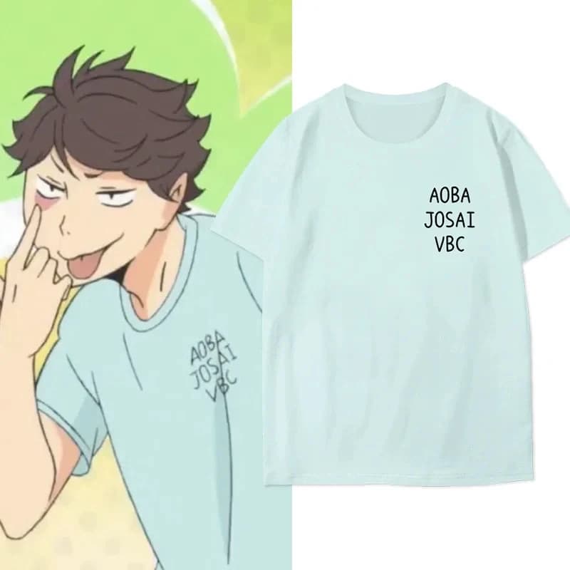 ▓ 2026 Anime Haikyuu!! Maglietta Aoba Josai, Costume Cosplay Hinata Shoyo, Top a Maniche Corte per Pallavolo Karasuno Tobio Kageyama ▓ # ！1