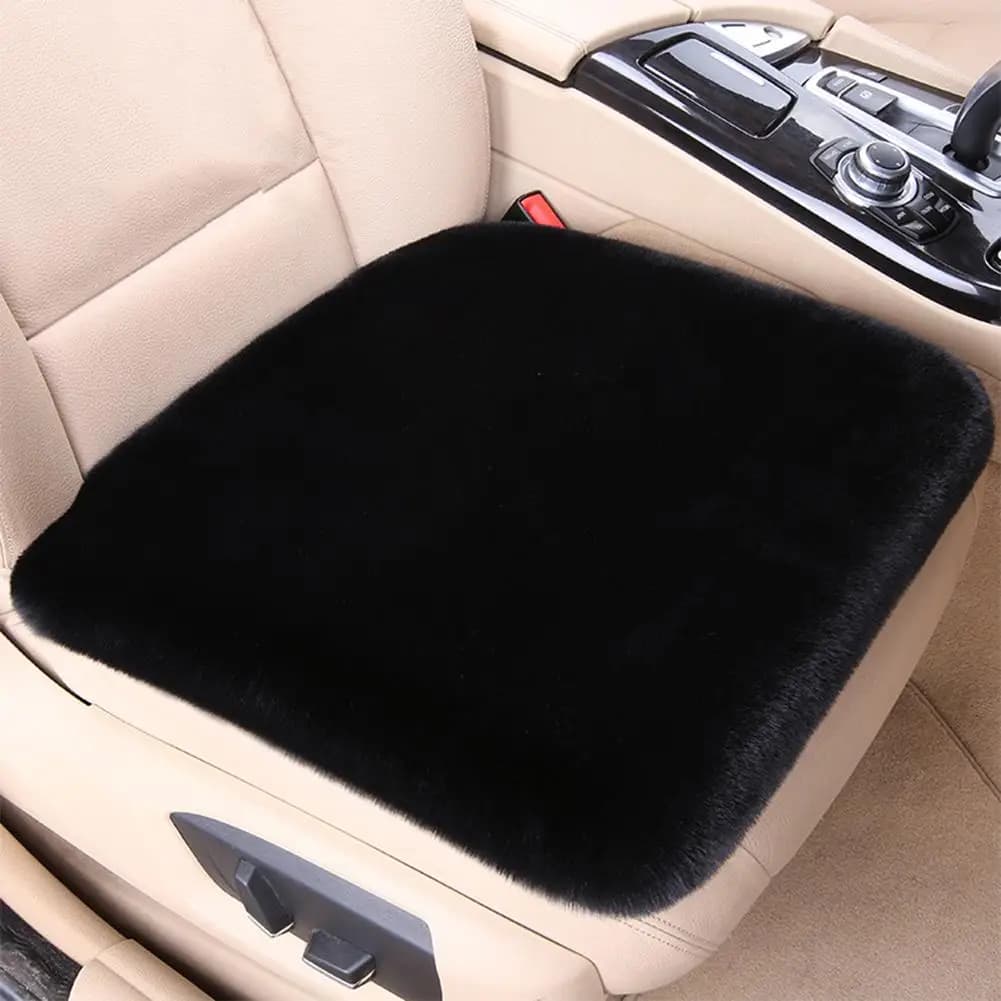 Fuzzy Plush Car Seat Cover, Car Soft Luxury Fur Seat Pads for Warm Winter Office Chair, Universal Non-Slip Auto Seat Cushion