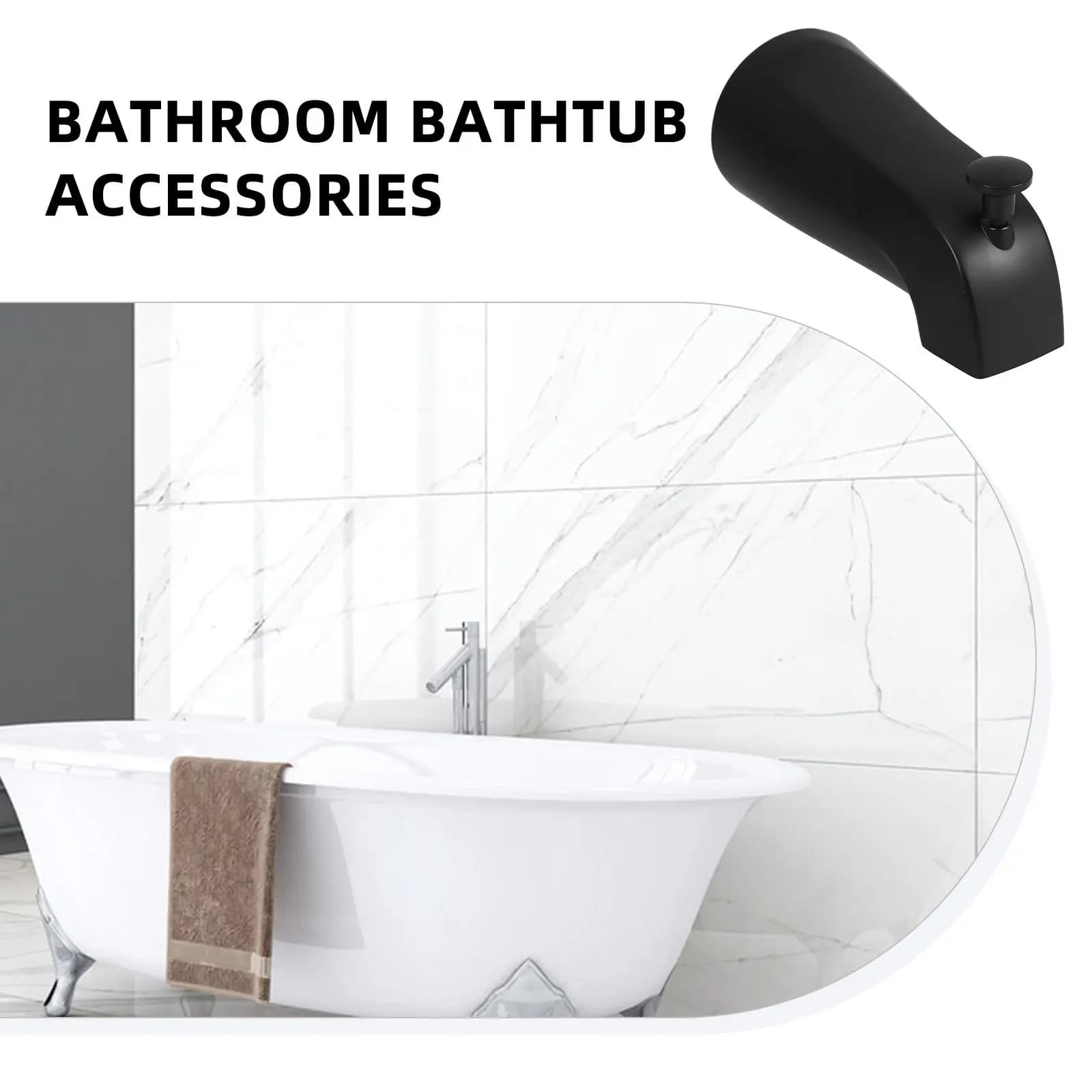 Set Rubinetto Vasca da Bagno a Incasso Moderno con Deviatore Push-Pull e Controllo Facile della Temperatura, Bocchetta per Vasca, Rubinetto per Bagno