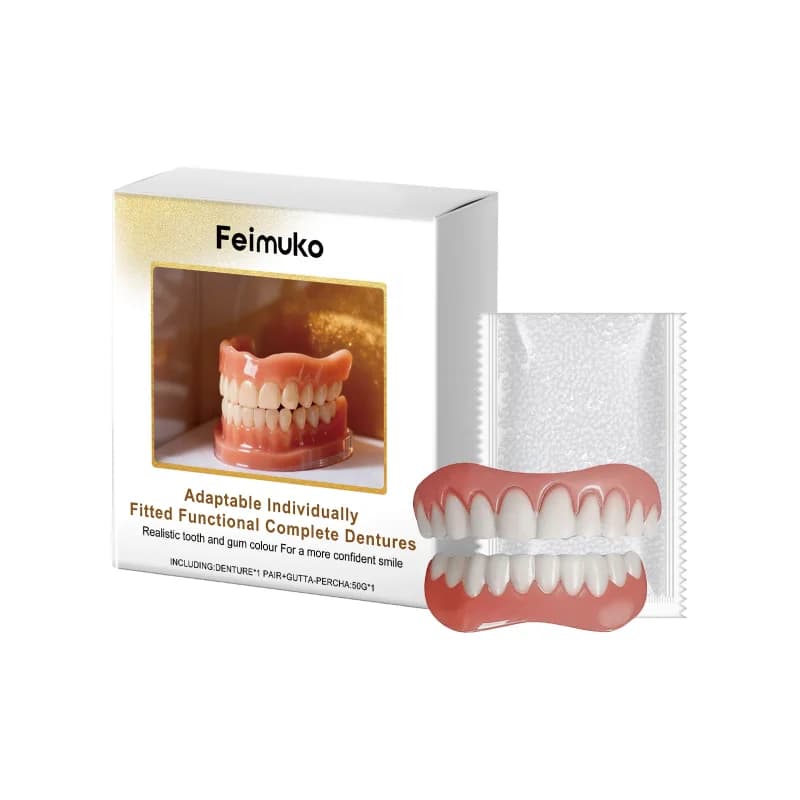 Kit in Silicone per Protesi Dentarie, Denti Finti Confortevoli per un Sorriso, Set Superiore e Inferiore, Rivestimenti in Silicone Morbido, Facile da Usare