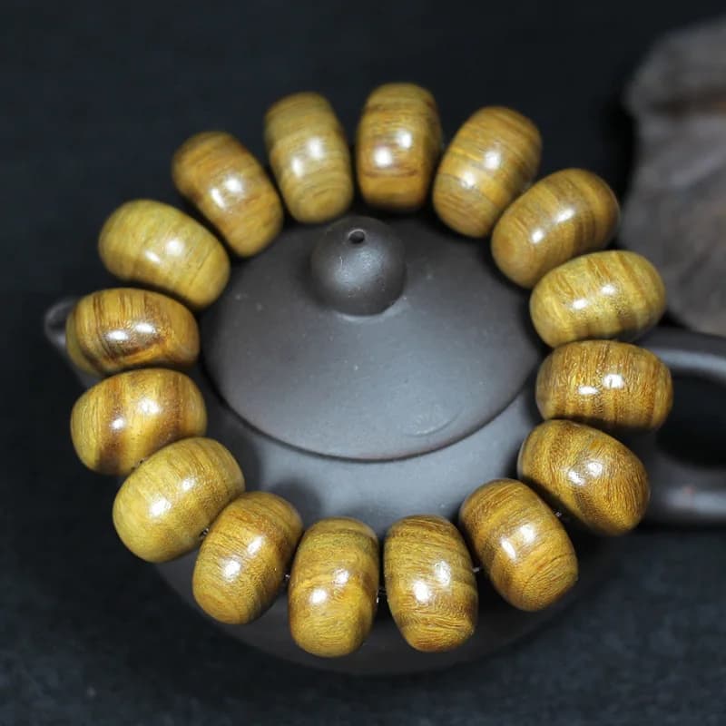 Bracciale con perle di sandalo verde e abaco unico, perline buddiste, perline di preghiera per coppia, gioiello per uomo e donna