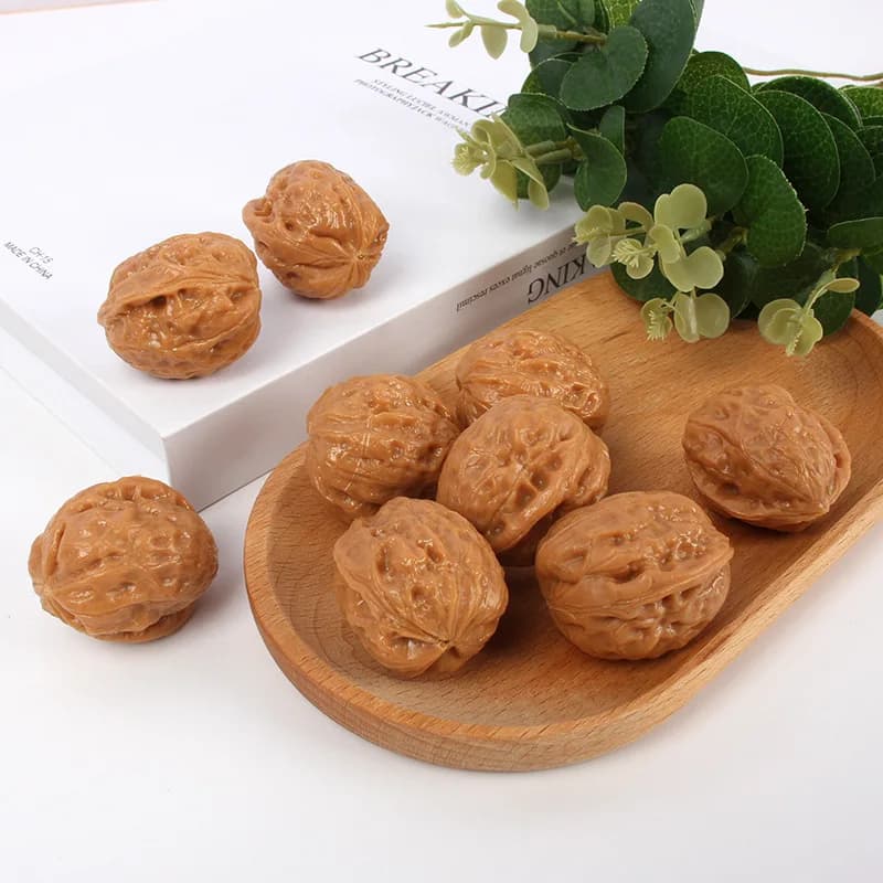 10 Pezzi di Noci Artificiali, Modelli di Cibo Finto, Frutta Secca Simulata, Accessori per Fotografia, Ausili Didattici Cognitivi, Decorazione per la Casa