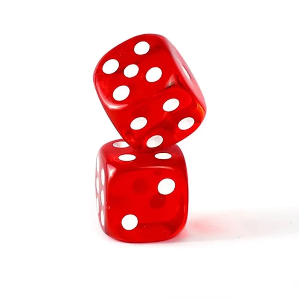 Dadi D6 per Giochi da Tavolo, Dadi Trasparenti a 6 Facce da 19mm, Dadi Quadrati con Punti per Giochi da Tavolo