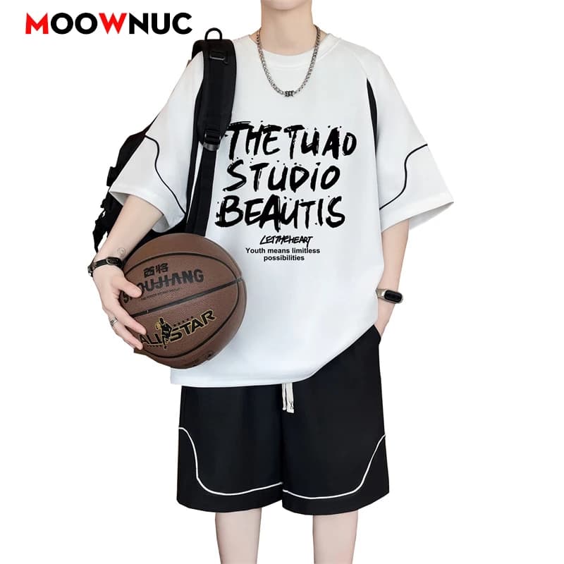 Men's Casual, Sporty suit with T-shirts and Shorts, Set 2 Pieces Hip Hop, Sporty Clothing Summer New