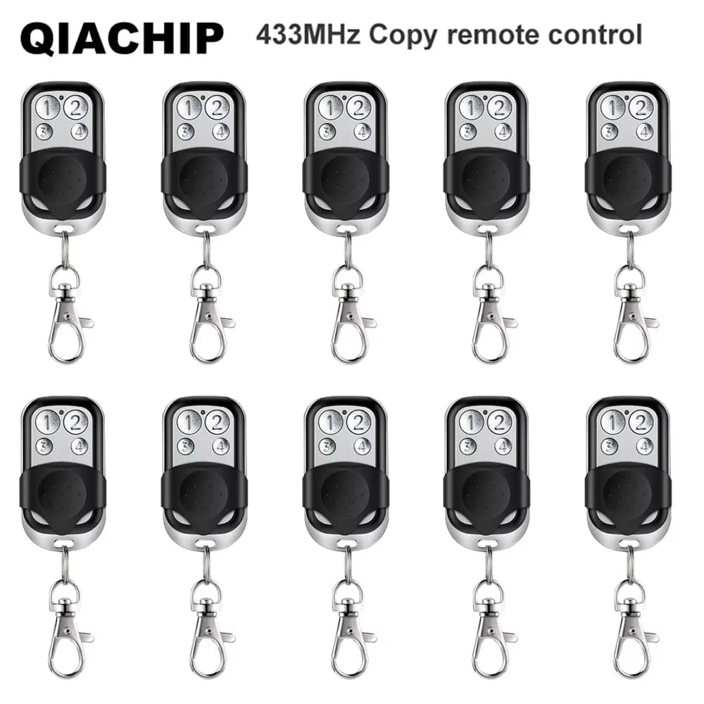 QIACHIP 10pcs 433.92 MHZ Wireless Clone Switch Cloning Copy 4-button Gate Garage Door Control Duplicator Remote Control Key