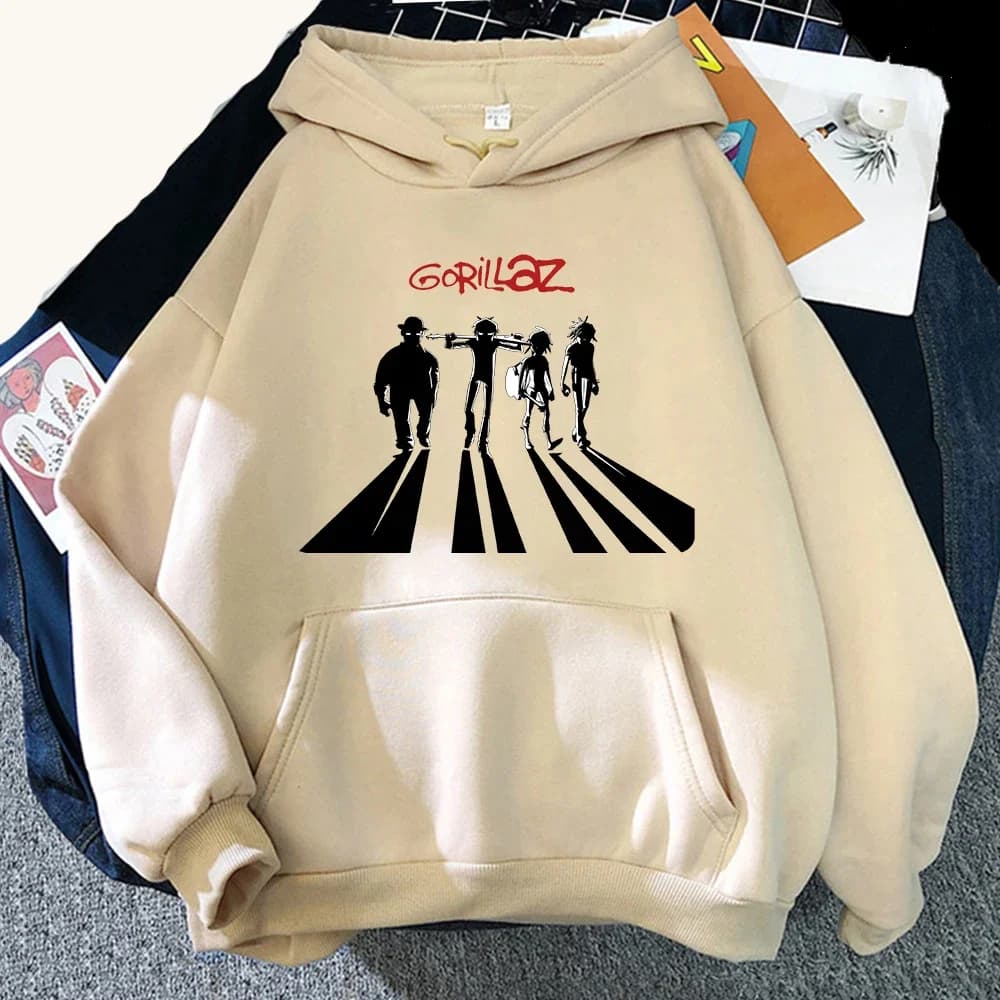 Gorillaz Felpa con cappuccio Music Band Stampa Uomo Donna Felpe casual Hip Hop Con cappuccio Moda Harajuku Kawaii T-shirt Donna Y2K Abbigliamento