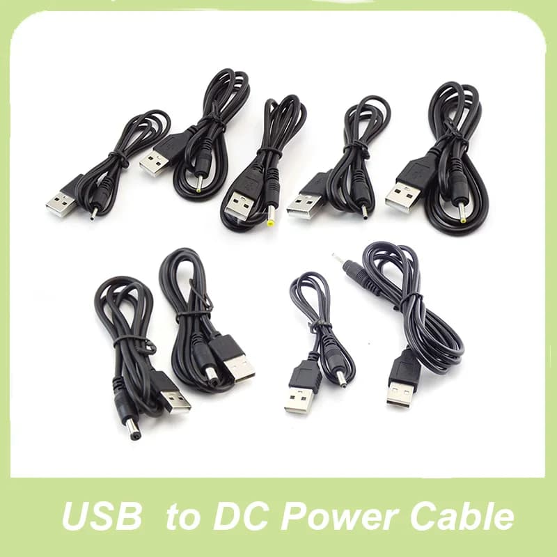Tipo A Porta USB Maschio A DC 5V 2.0*0.6mm 2.5*0.7mm 3.5*1.35mm 4.0*1.7mm 5.5*2.1mm 5.5*2.5mm Spina Martinetti Cavo di Alimentazione connettore