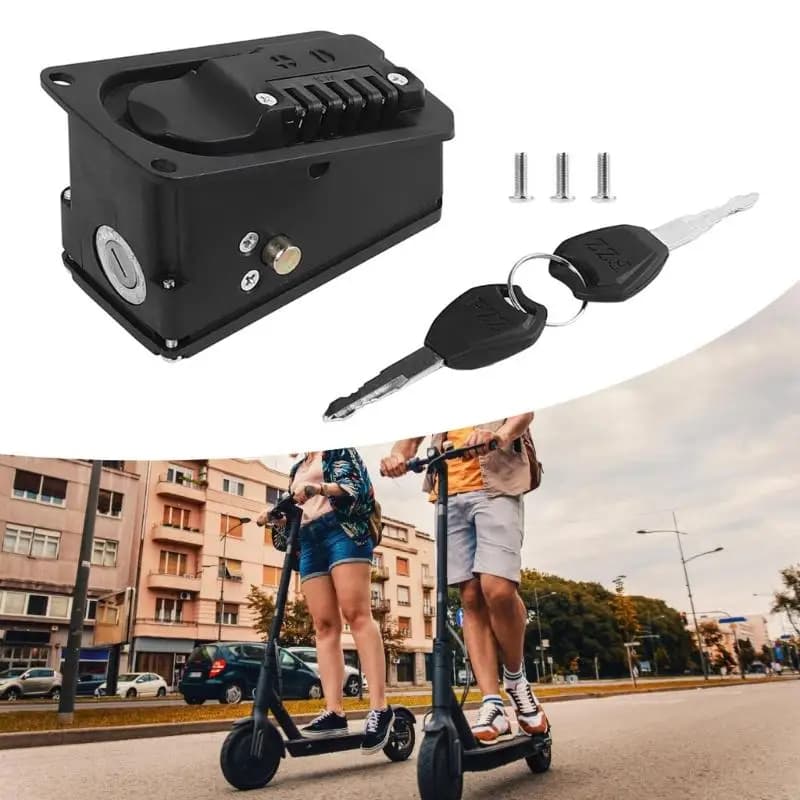 Electric Bike Battery Case Lock with Key Universals Antitheft Scooter Battery Compartment Lock Charging Port Part