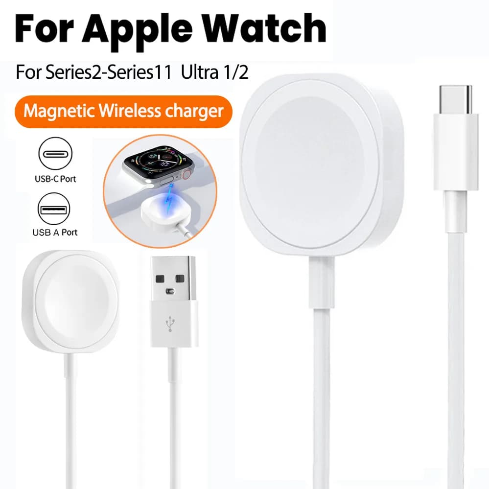 1 M USB/type C Charger for Apple Watch Series 10 9 7 6 5 4 3 2 SE Ultra Edition iWatch Magnetic Wireless Charging Cable