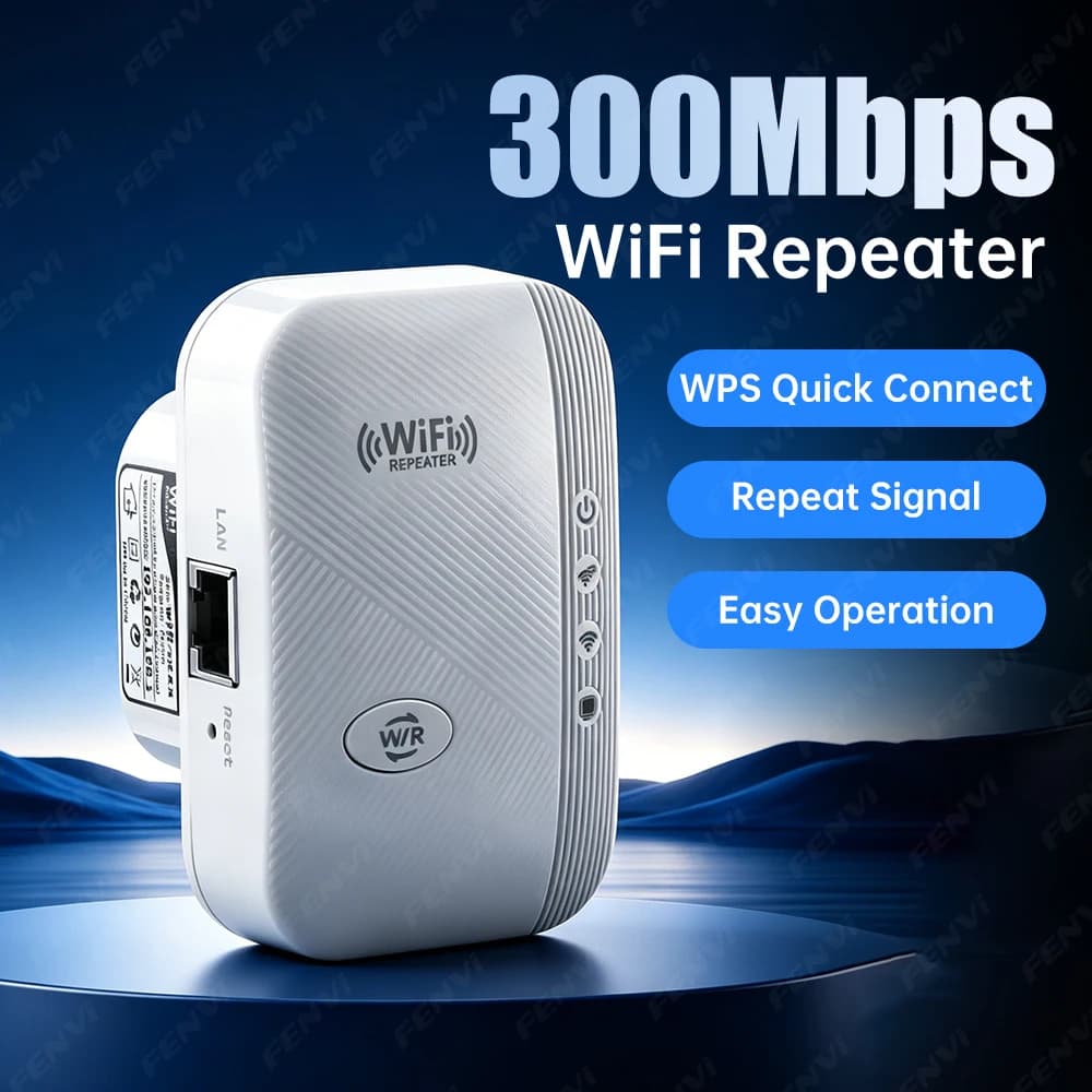 Ripetitore WiFi 300Mbps, Amplificatore di Segnale WiFi, Estensore Router 802.11N a Lungo Raggio, Ripetitore Wireless per Casa/Ufficio