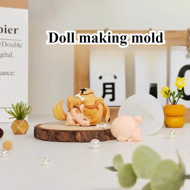 Argilla ultraleggera Versione Q Cartoon Doll Side Lie Stampo in silicone Fai da te Argilla polimerica Animazione Personaggio Lato Lie Shape Making Tool