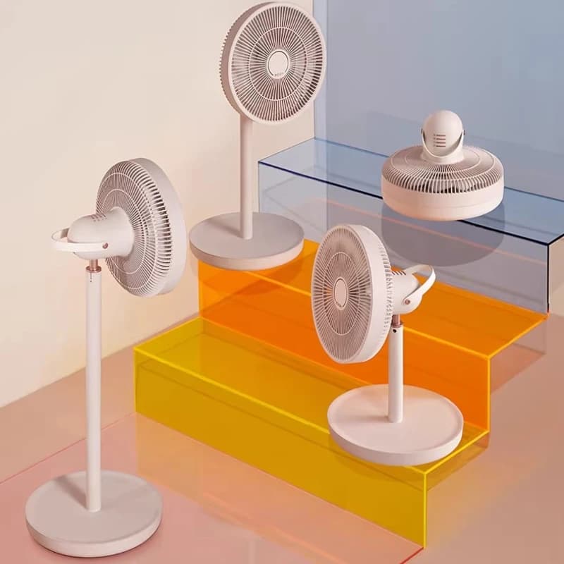 Ventilatore di circolazione dell'aria Ventilatore elettrico di stoccaggio pieghevole Telecomando di ricarica domestica