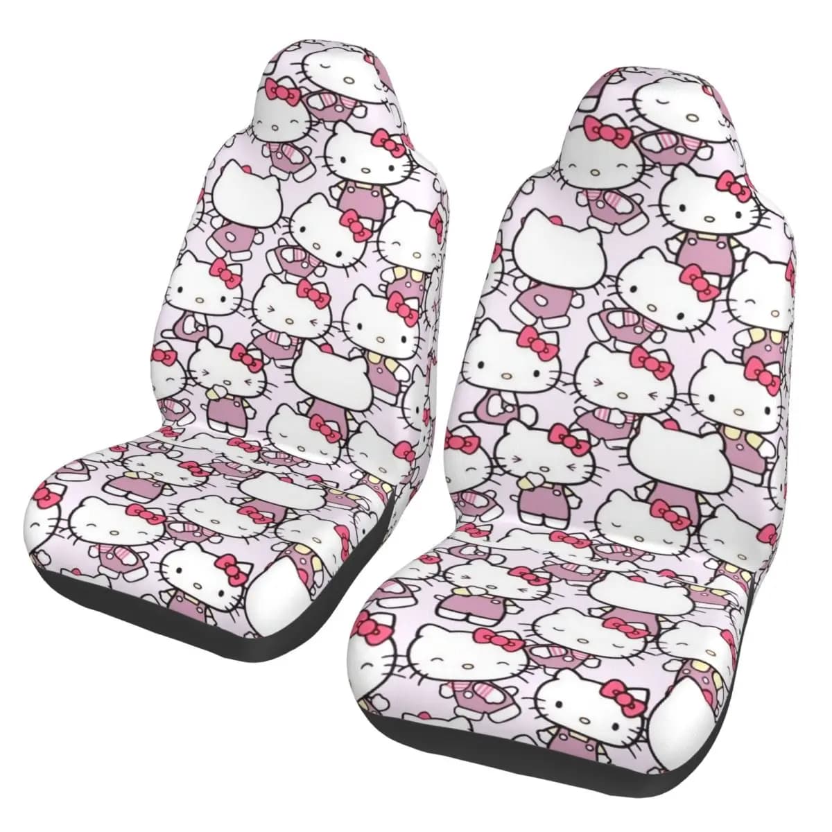 Coprisedile universale per auto con motivo Hello Kitty, impermeabile, per SUV, coprisedili in tessuto con cartoni animati Kawaii