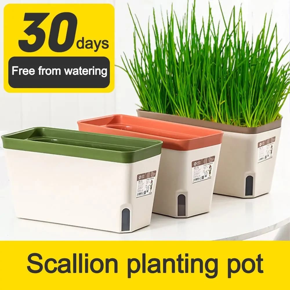 Double Layer Multifunction Flower Pot Rectangular Box for Indoor Planter Pot for Vegetable Planter
