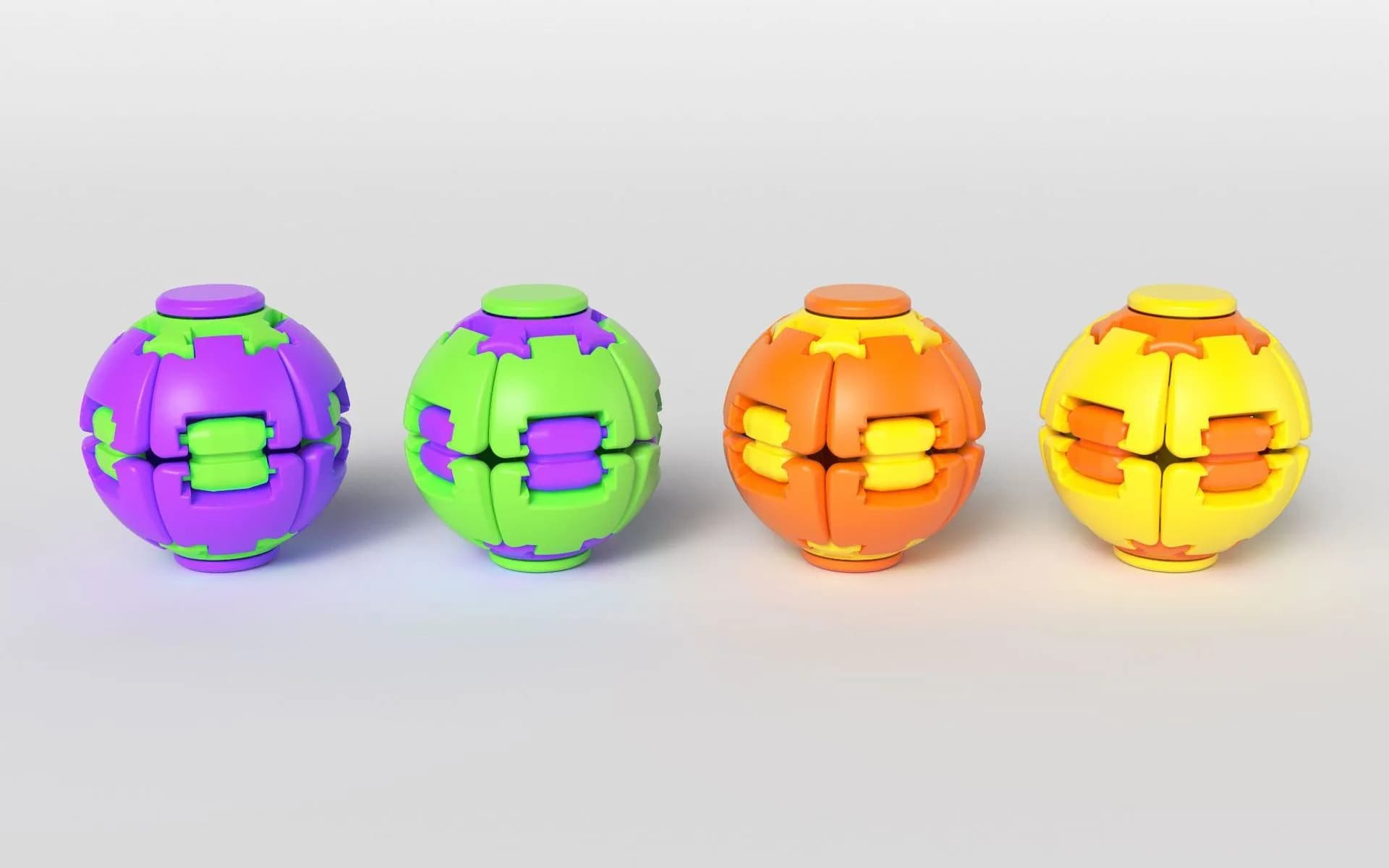 New 3D Printed Press-to-Spin Fidget BallOne Click Deform Fidget Spinner Ball, Smooth Rotating Stress Relief Sensory Toy