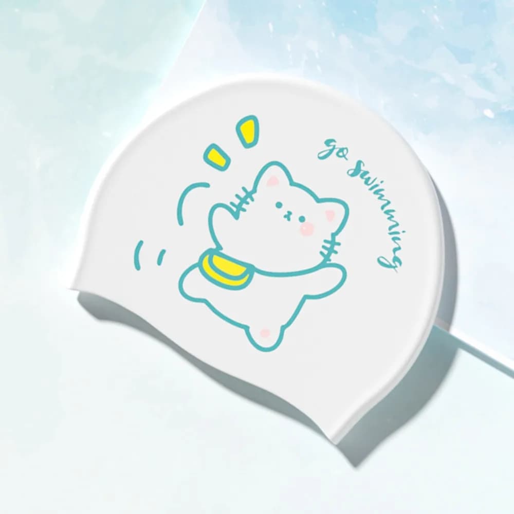 Extra Large Swimming Caps No Tightening Ear Protection Silicone Swim Caps Fashionable Printed Waterproof Cartoon Swim Caps Adult