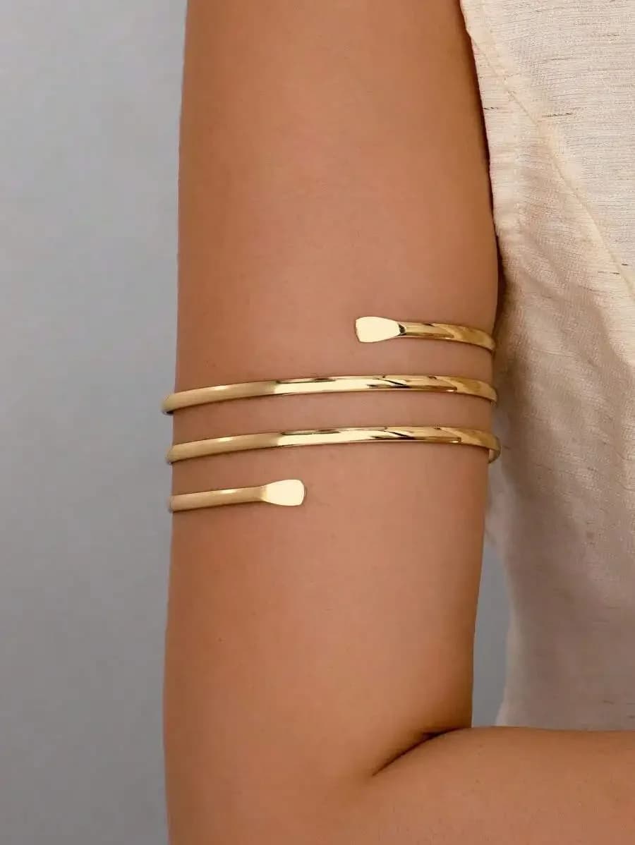 1 bracciale in filo metallico da donna, braccialetto per braccio, gioiello estivo per il corpo