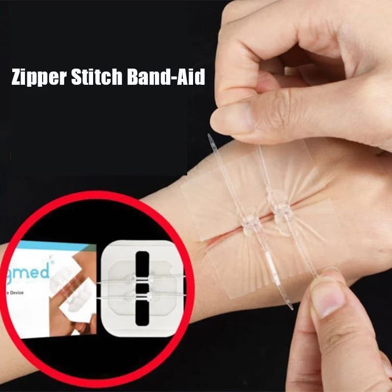 2 pezzi chiusura con cerniera chiusura a ferita Patch con cerniera cerotto avvolto Fast sutura esterna portatile emostatico Patch