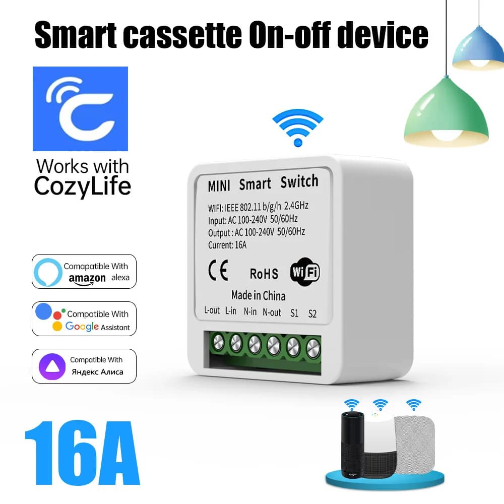 cozylife Mini interruttore di controllo WiFi intelligente / interruttore remoto / controllo APP di temporizzazione per l'automazione domestica intelligente