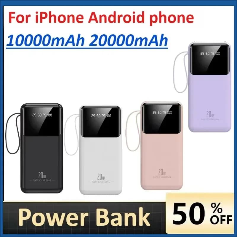 10000mAh 20000mAh Power Bank For iPhone Android phone Quick Charge Powerbank Portable External Battery Charger