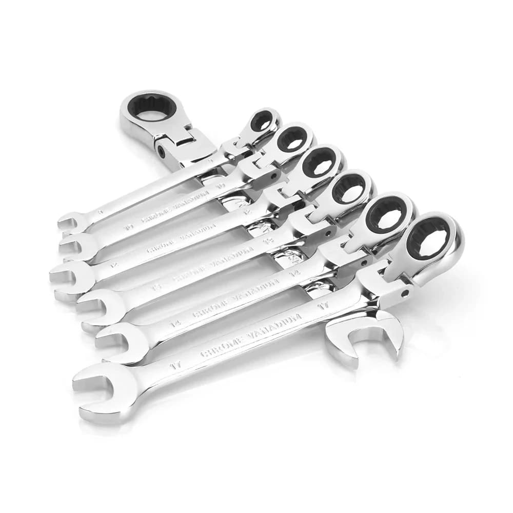 Single-piece ham wrench with 72 teeth flexible head and mirror finish