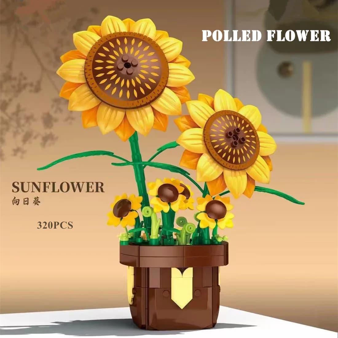 Set di blocchi di costruzione per piante in vaso fai-da-te Girasole Rosa Orchidea Fiore di giglio Modello Puzzle Set di giocattoli Regali di compleanno di Natale di Capodanno