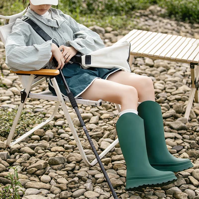 2025 New Women's High-Tube Rain Boots Fashionable Outdoor Wear Slip-Resistant Long Tube Water Shoes Kitchen Work Casual