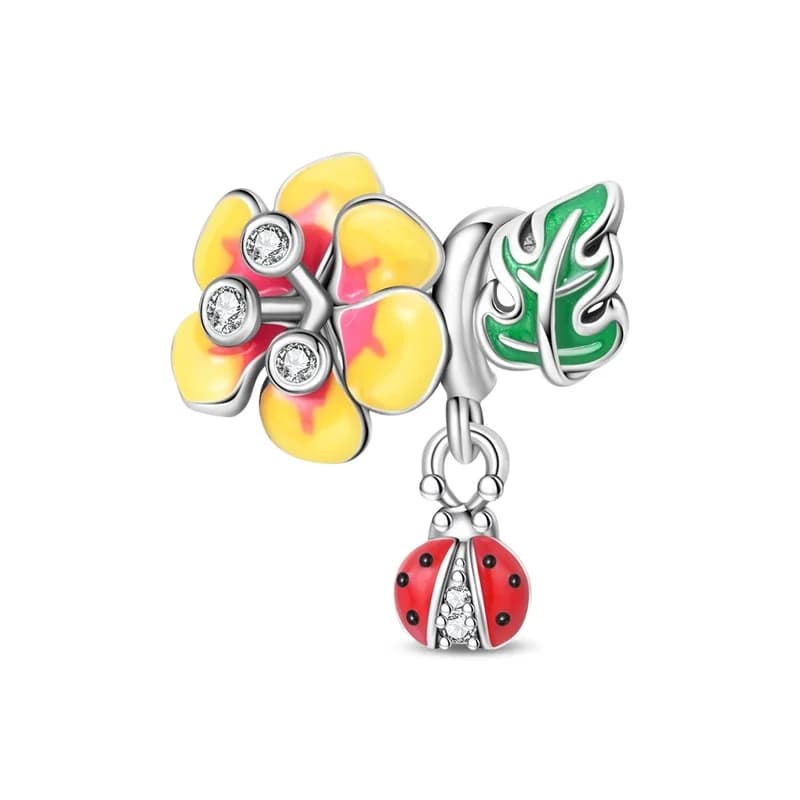925 Sterling Silver Charms Beads Spring Vine Flowers Ladybug Beads Fit Original Bracelet DIY Women Party Jewelry Gifts