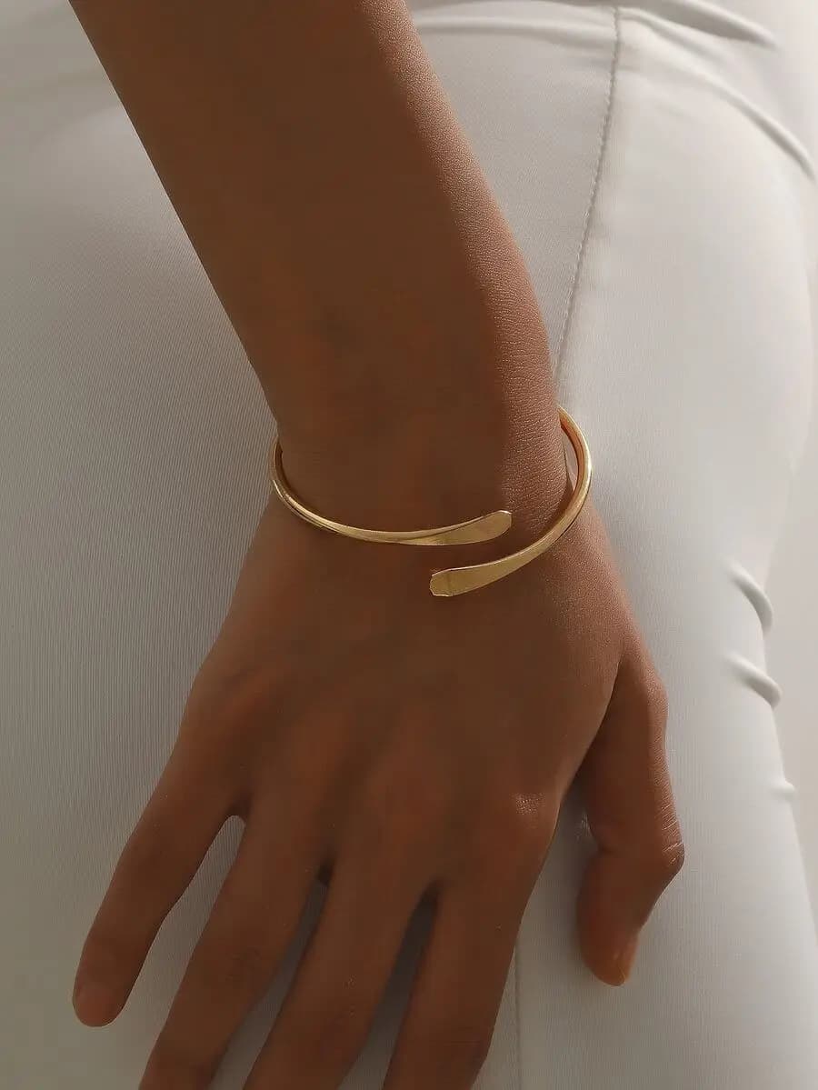 1pc minimalist circle flat opening adjustable bracelet for women elegant stylish accessory